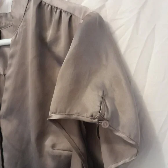 Vintage Y2k 2006 Lane Bryant Plus Size 18/20 Women's Metallic Tan Blouse - Picture 3 of 6